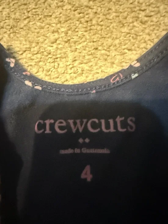 Crewcuts Navy Blue Heart All Over Print Long Sleeve Dress Size 4 - Picture 2 of 4